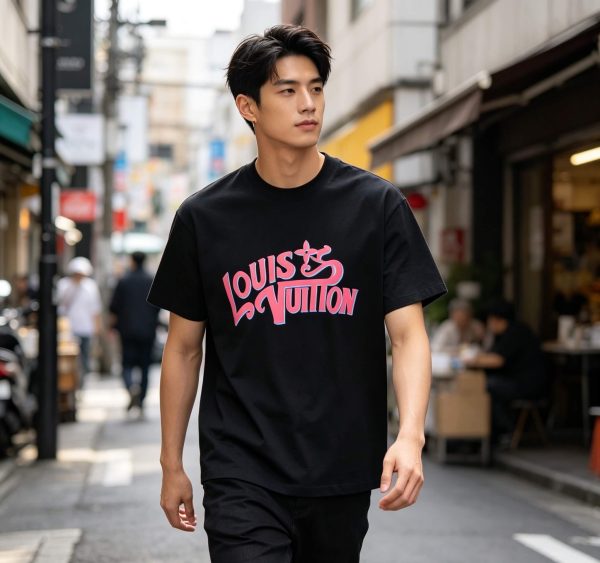 Louis Vuitton Signature Print T-Shirt- Black