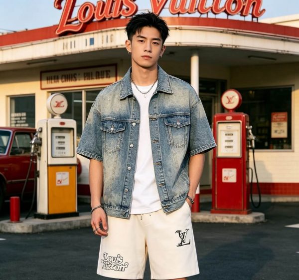 Louis Vuitton drawstring shorts- cream