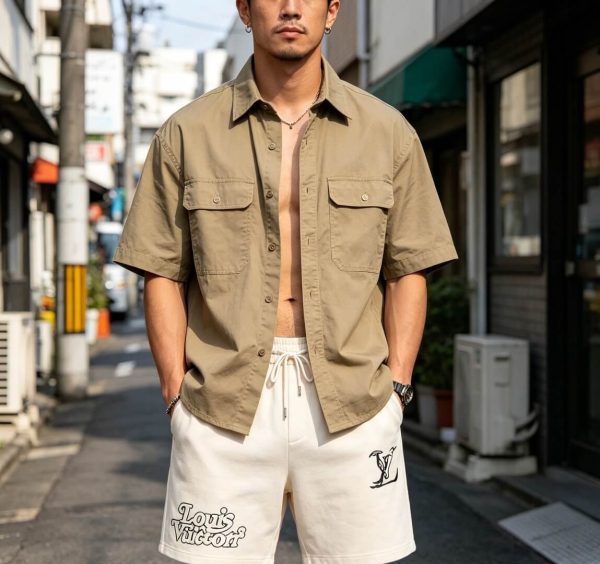Louis Vuitton drawstring shorts- cream