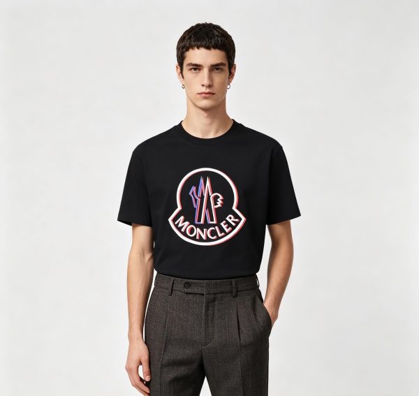 Moncler Iconic Logo Emblem T-Shirt- Black