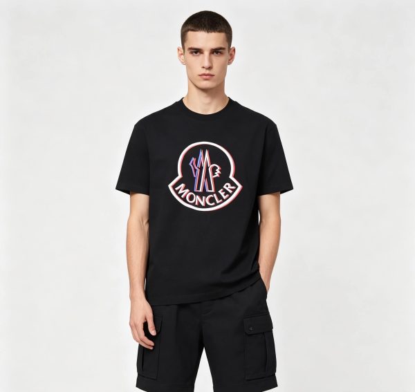 Moncler Iconic Logo Emblem T-Shirt- Black