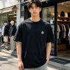 Moncler Logo-Patch Cotton T-Shirt- Black