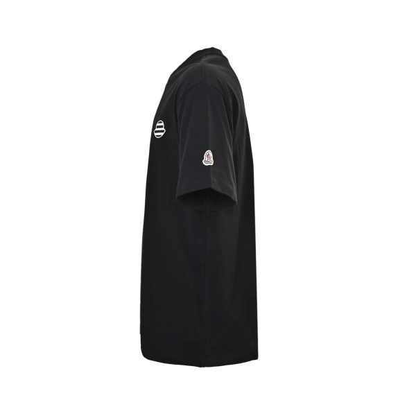 Moncler Logo-Patch Cotton T-Shirt- Black