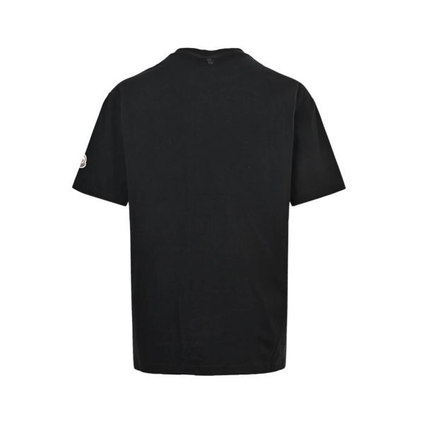 Moncler Logo-Patch Cotton T-Shirt- Black