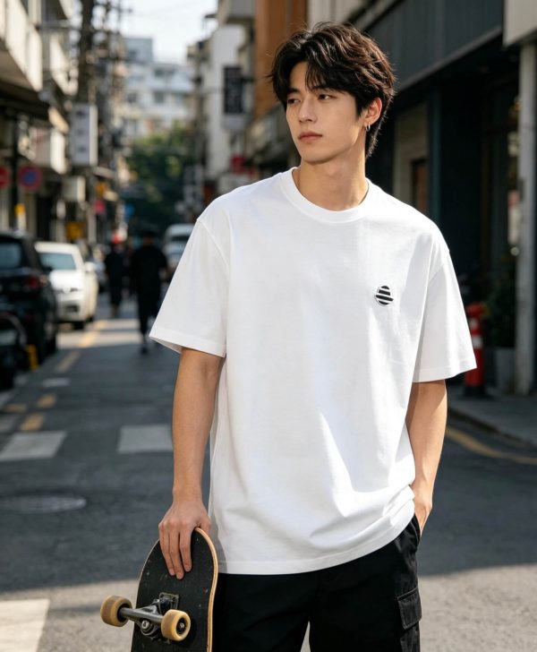 Moncler Logo-Patch Cotton T-Shirt- White