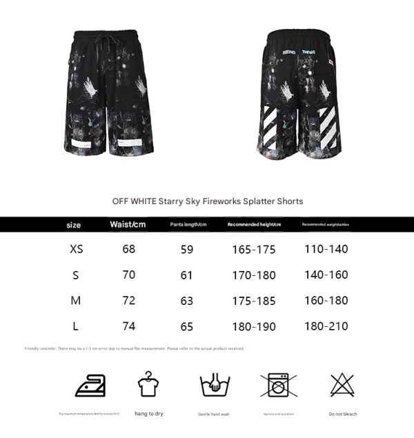 Off-White Diag Galaxy Shorts- Black Multi