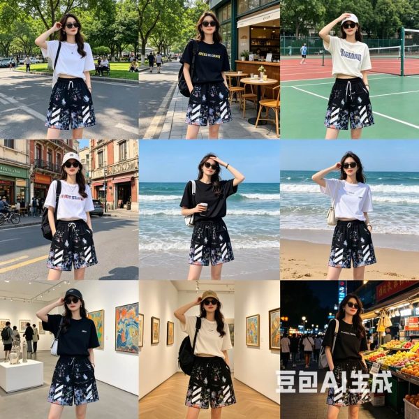Off-White Diag Galaxy Shorts- Black Multi