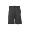 Off-White Diag Stencil Sweatshorts- Black with white and pink accents.