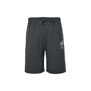 Off-White Diag Stencil Sweatshorts- Black with white and pink accents.