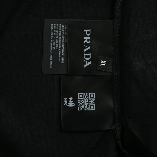 Prada Colorful Hand-Painting Logo T-Shirt- Black