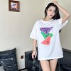 Prada Colorful Hand-Painting Logo T-Shirt- white