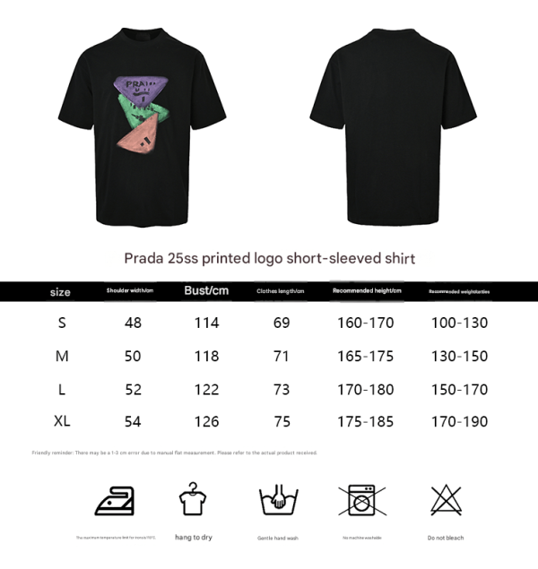 Prada Colorful Hand-Painting Logo T-Shirt- white