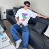 Prada Colorful Hand-Painting Logo T-Shirt- white