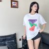 Prada Colorful Hand-Painting Logo T-Shirt- white