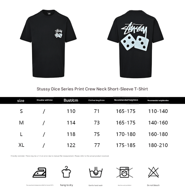 Stüssy Fuzzy Dice Tee- Black