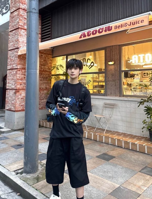 Stussy Sport Script Tee Crew Neck T-Shirt- Black