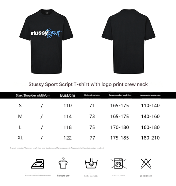 Stussy Sport Script Tee Crew Neck T-Shirt- White