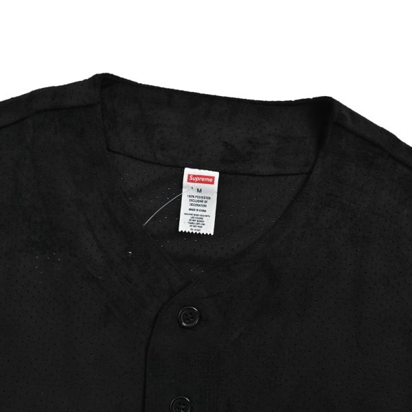 Supreme Ultrasuede Mesh Baseball Jersey- Black
