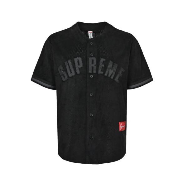 Supreme Ultrasuede Mesh Baseball Jersey- Black