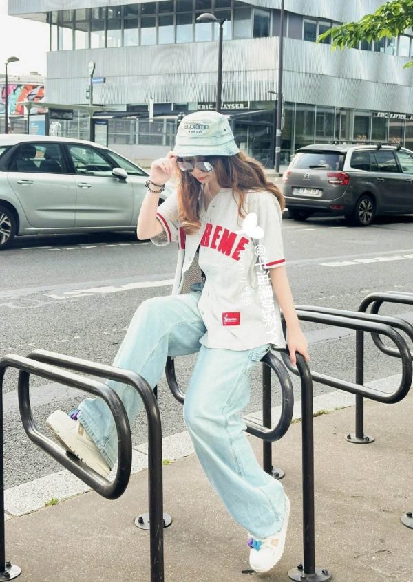 Supreme Ultrasuede Mesh Baseball Jersey- Gray