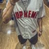 Supreme Ultrasuede Mesh Baseball Jersey- Gray