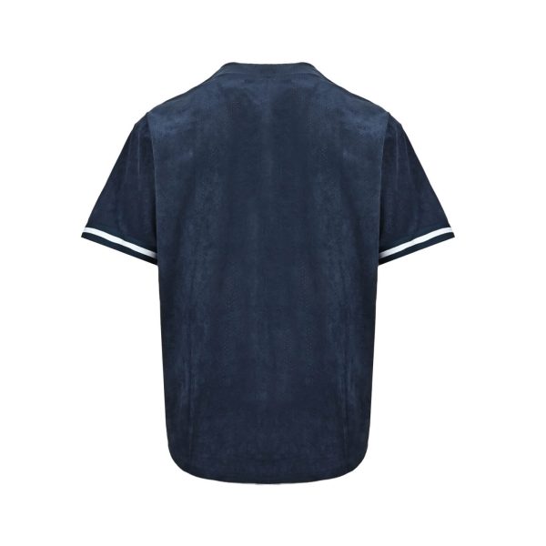 Supreme Ultrasuede Mesh Baseball Jersey- Navy Blue