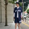 Supreme Ultrasuede Mesh Baseball Jersey- Navy Blue