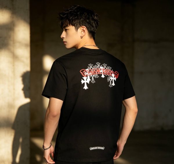 a6c45050 (1) Chrome Hearts Red Cross Tee short-sleeve t-shirt- Black