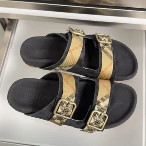 burberry-check-suede-urchin-mens-sandal-black-overhead-view Burberry Check Suede Urchin Men's Sandal - Black