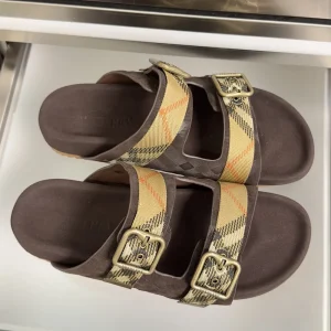 burberry-check-suede-urchin-mens-sandal-overhead-view Burberry Check Suede Urchin Men's Leather Sandal