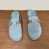 Burberry Urchin Men's Check Suede Slide with Buckle