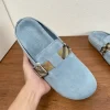 Burberry Urchin Men's Check Suede Slide with Buckle