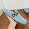 Burberry Urchin Men's Check Suede Slide with Buckle