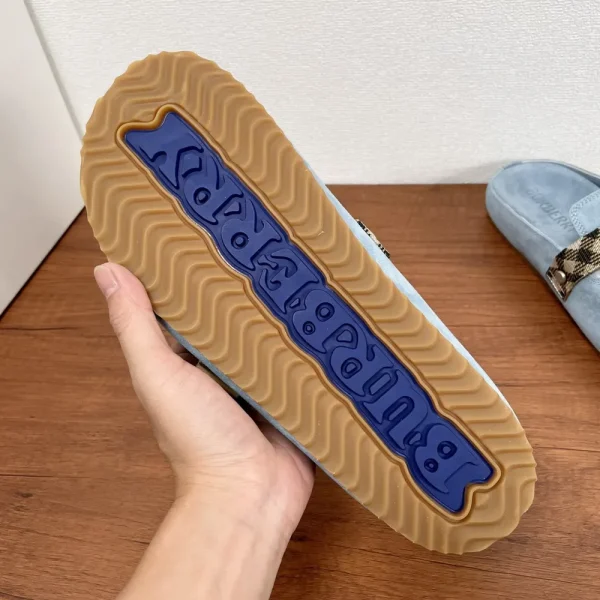 Burberry Urchin Men's Check Suede Slide with Buckle