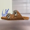 Burberry Urchin Brown Suede Men's Sandal with Plaid