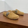 Burberry Urchin Jute Beige Suede Slide