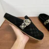 Burberry Urchin Men's Black Suede Slide with B Buckle
