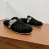 Burberry Urchin Men's Black Suede Slide with B Buckle