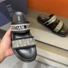 dior-dway-mens-black-embroidered-slide-detail-view Dior Dway Men's Black Embroidered Slide