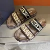 Dior Dway Men's Black Embroidered Cotton Slide
