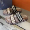 Dior Dway Men's Black Embroidered Cotton Slide