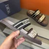 Dior Dway Men's Black Embroidered Cotton Slide