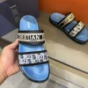 dior-dway-mens-embroidered-deep-blue-slide-front-view Dior Dway Men's Deep Blue Embroidered Slide