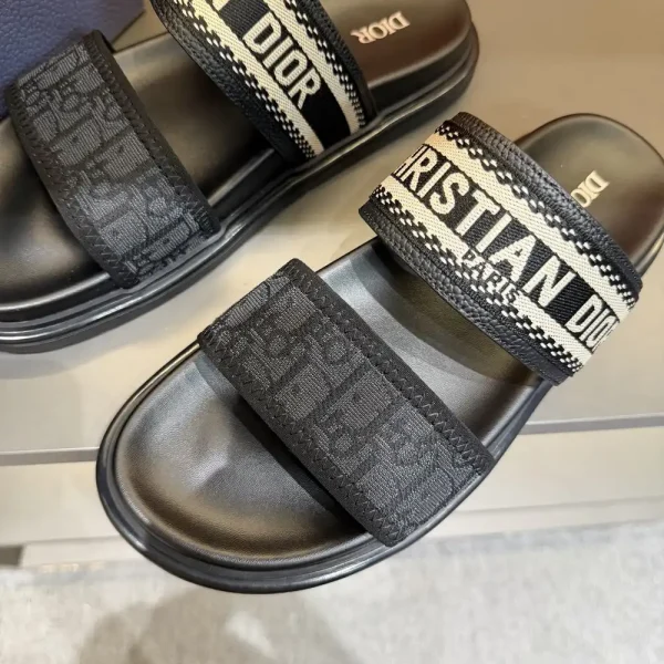 Dior Dway Men's Slides - Embroidered Cotton