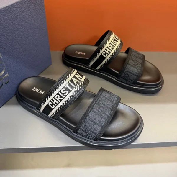 Dior Dway Men's Slides - Embroidered Cotton