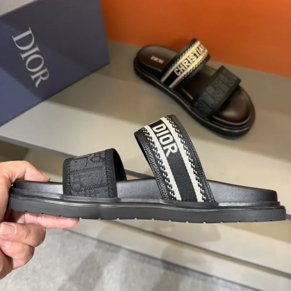 Dior Dway Men's Slides - Embroidered Cotton