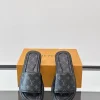 Louis Vuitton Monogram LV Easy Mules Black Leather Slide