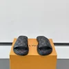 Louis Vuitton Monogram LV Easy Mules Black Leather Slide