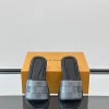 Louis Vuitton Black Leather Slide - LV Easy Mules