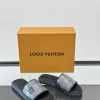 Louis Vuitton Black Leather Slide - LV Easy Mules